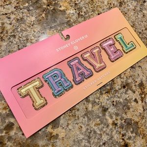 Stoney Clover Lane individual patch stickers that spell TRAVEL